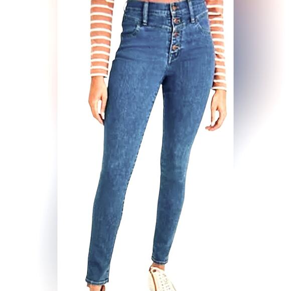Madewell 10" Roadtripper Jeans Exposed Button Fly, Medium Blue Denim Jeans, 31 - Picture 1 of 8